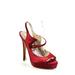 Pre-ownedYves Saint Laurent Womens Platform Stiletto Pumps Red Satin Size 40 10