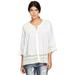 ellos Women's Plus Size Crochet Trim Blouse Shirt