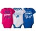 NFL Detroit Lions Baby Girls Short Sleeve Bodysuit Set, 3-Pack