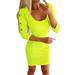 KKSHOW Women Sexy 3/4 Sleeve Bodycon Mini Dress