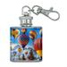 Hot Air Balloons Mountain Reflections Stainless Steel 1oz Mini Flask Key Chain