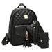 Vbiger 3-in-1 Fashion Women Backpack PU Leather Rhomboids Backpacks Shoulders Bag Stylish School Daypack, Black