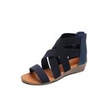 UKAP Lady Flat Peep Toe Gladiator Sandals for Women Beach Hollow Wedge Shoe Size