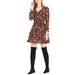 Allegra K Women's Floral Fall Long Sleeve Elastic Waist Layered Ruffle Hem Dress with Belt