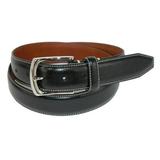 Johnston & Murphy Topstitched Belt Black