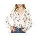 Allegra K Women's Casual Long Sleeves Button Down Turn Down Collar Floral Print Shirt Top