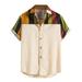 UKAP Casual Lightweight Turn Down Collar Shirt for Men Slim Fit Short Sleeve Button Down Cotton Printed Shirt