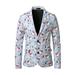 UKAP Men's Christmas Print Blazer Funny Snowman Notch Lapel Suit Novelty Xmas Regular Fit Jacket with Pockets