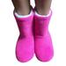 Daeful Ladies Girl Slipper Bootie Ankle Slip on Bootee Warm Fleece Fur Line Cosy Shoes