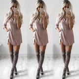 Women's Blouse Shirt Dress Fashion Casual Loose Long Sleeve Blouse Tops Casual Blouse Dress