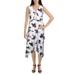 MICHAEL Michael Kors Womens Floral-Print Handkerchief-Hem Midi Dress