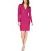 MICHAEL Michael Kors Womens Petites Ribbed Lace-Up Mini Dress Pink PL