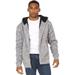 Men's Fuzzy Sherpa Lined Ful-Zip Hooded Fleece Sweatshirt (X-Large, Light Grey)