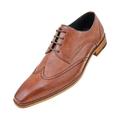 Amali Men's Smooth Wing Tip Lace Up Oxford Dress Shoe with Perfoations Along The Wing & Back, Style Cornik