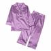 Baby Boy Girl Satin Silk Pajamas Long-Sleeve Button-Down Sleepwear Loungewear 2 Piece Classic Outfit Clothes Set for Girl 3-9T Little Kids Nightwear Unisex PJ set Shirt+Pants