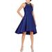 ADRIANNA PAPELL Womens Blue Embellished Sleeveless Jewel Neck Above The Knee Fit + Flare Formal Dress Size 14