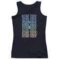 Trevco Star Trek-Multi Logo Enterprise - Juniors Tank Top - Black, Large