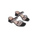 Colisha Women's Rhinestone Open Toe Sandals Slippers Slip On Chunky Heels Casual Shoes