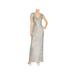 Adrianna Papell Womens Beaded Cowl Neck Formal Dress