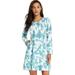 Women's Tie-Dye Printed Loose Casual Dress Long Sleeve Round Neck T Shirt Dresses Plus Size