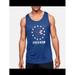 UNDER ARMOUR Mens Blue Logo Graphic Sleeveless Scoop Neck Tank Top M