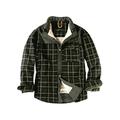 Avamo Mens Vintage Flannel Plaid Shirts Button Down Jacket Long Sleeve with Fleece Lining Thickened Warm Shirt Jacket