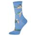 Women's Socks Sea Turtles Crew Periwinkle 1 pair,Multi,One Size, 34% nylon By Socksmith