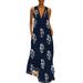 UKAP Womens Bohemian Floral Print Dress Sleeveless V Neck Maxi Dress Vintage Print Long Dress Plus Size Sundress