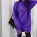 Women's Casual Sweater Winter New Stand Collar Bat Long Sleeve Sweater Sweater Solid Color Dress