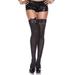 Black Opaque Thigh High Stocking With Bl