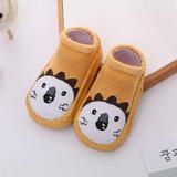 Cartoon Shallow First Walkers toddler shoes prewalker round Slip-On infant shoe rubber sole snow winter baby shoes