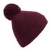 Beechfield Unisex Engineered Knit Ribbed Pom Pom Beanie