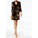 Jessica Howard NEW Black Womens Size 10 Velvet Animal-Print A-Line Dress