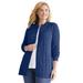 Plus Size Women's Cotton Cable Knit Cardigan Sweater by Woman Within in Evening Blue (Size 3X)
