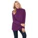 Plus Size Women's Perfect Long-Sleeve Mockneck Tee by Woman Within in Plum Purple (Size 4X) Shirt