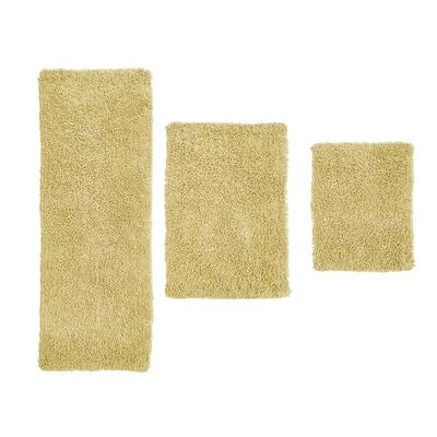 Fantasia 3 Piece Set Bath Rug Collection by Home Weavers Inc in Yellow
