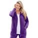 Plus Size Women's Better Fleece Zip-Front Hoodie by Woman Within in Radiant Purple (Size 3X)