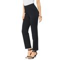 Plus Size Women's Straight-Leg Ultimate Ponte Pant by Roaman's in Black (Size 20 W) Pull-On Stretch Knit Trousers