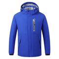 UKAP Mens Electric Heated Jacket with Detachable Hood (Battery Included) Washable Unisex Winter Body Warmer Women Heating Coat Clothing