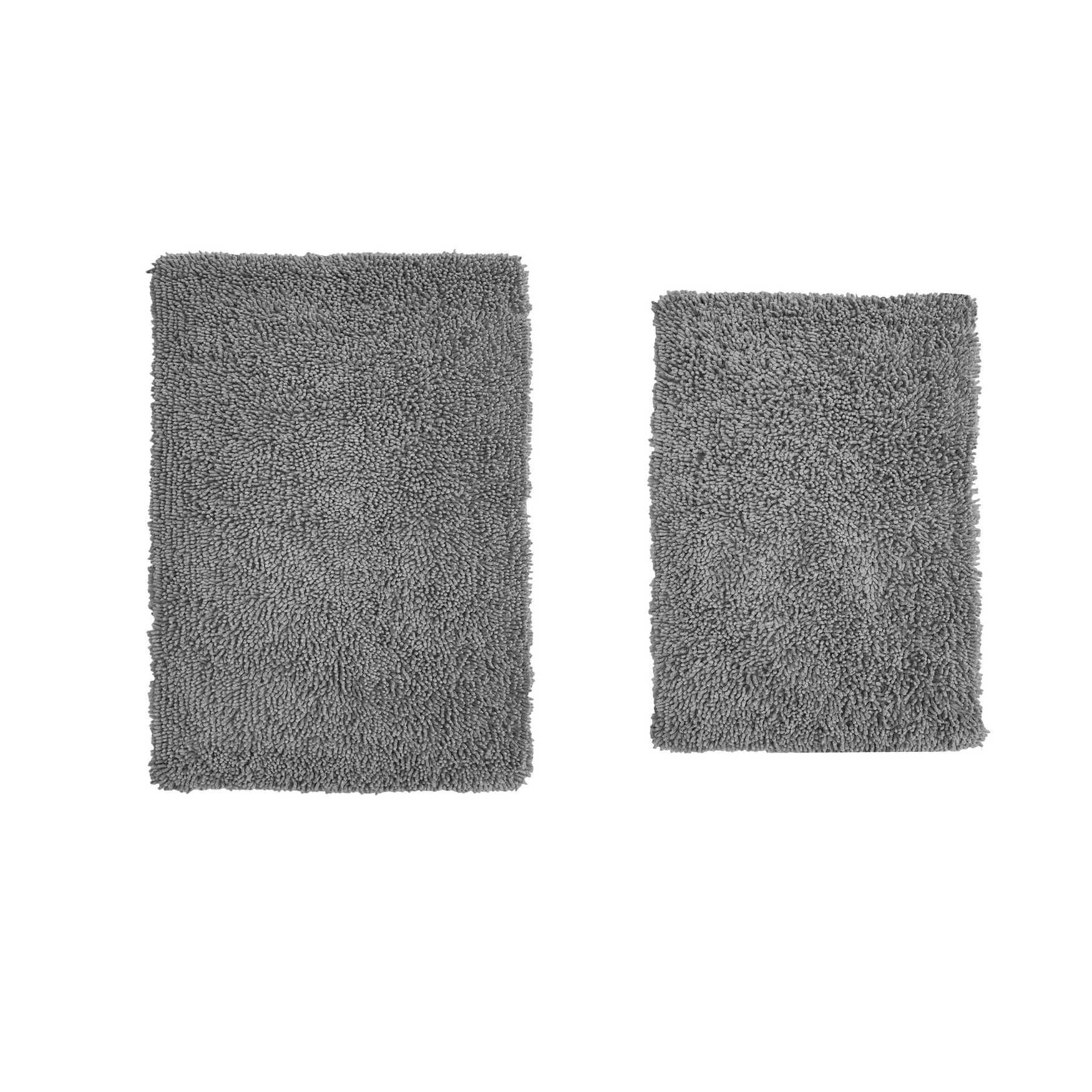 Fantasia 2 Piece Set Bath Rug Collection by Home Weavers Inc in Grey