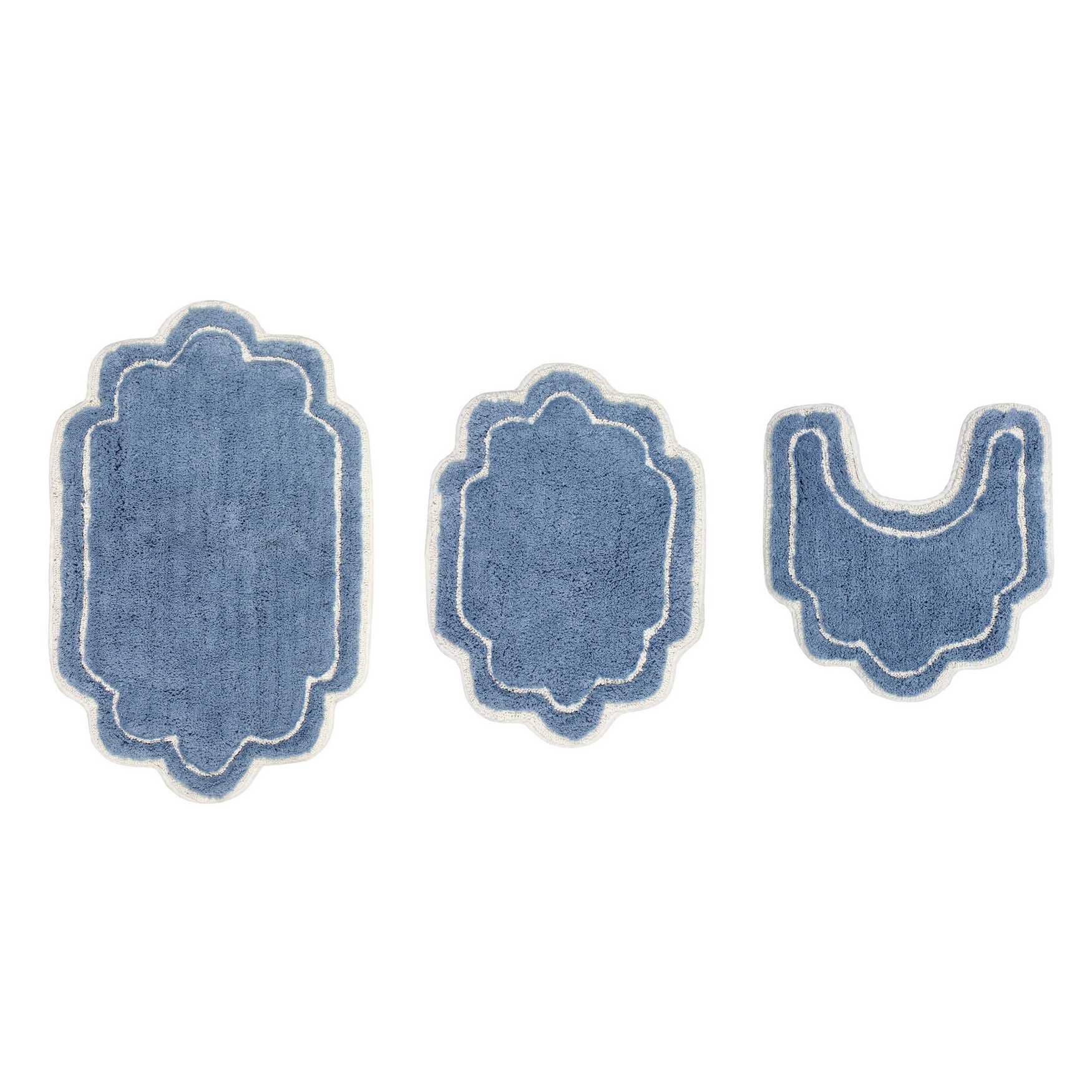 Allure 3-Pc. Bath Rug Set by Home Weavers Inc in Blue