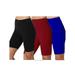 3 Pieces High Waist Biker Shorts Pant For Women Summer Casual Jogger Gym Yoga Shorts Ladies Stretch Bottom Shorts Hot Pants Cycling Shorts Dancing Gym Biker Hot Pants