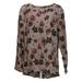 Tolani Collection Women's Top Sz L Printed Long-Sleeve Keyhole Pink A354821