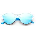 Newbee Fashion - One Piece Oversized Rimless Sunglasses Transparent Clear Candy Color Cateye Sunglasses