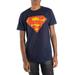 Men's and Big Men's Superman Dc Comics Glow In the Dark Logo Graphic T-shirt