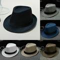CATHERY New Mens Women Classic Straw Fedora Hat Wide Brim Panama Hat Summer Dress Hat