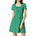 Allegra K Women's Floral Square Neck Short Sleeve A-Line Dress