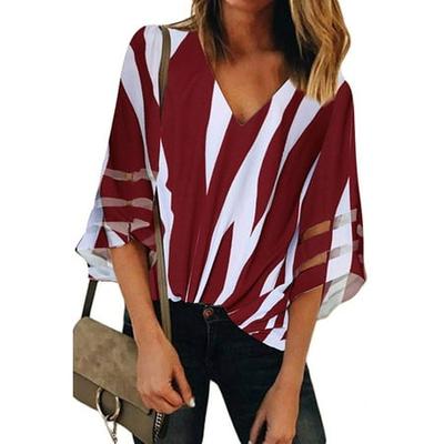 ZBYY Womens 3//4 Bell Sleeve Sweatshirt Fashion Crewneck Casual Loose Tie-Dye Printed Blouses Tops Shirt Pullover