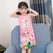 Little Girls Elsa Anna Princess Nightgowns Short Sleeve Pajamas Nightgown Dress
