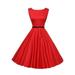 Women's Sleeveless Swing Dress Solid Vintage Style 1950s Evening Prom Cocktail Dress